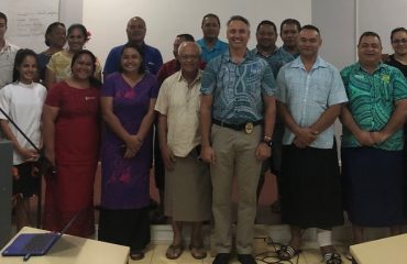 Police Commissioner Fuiavailiili Egon Keil and team, Director of CSS Professor Leasiolagi Meleisea Malama Meleisea, Senior Lecturer Development Studies Dr. Masami Tsujita Levi and the HDS500 Class