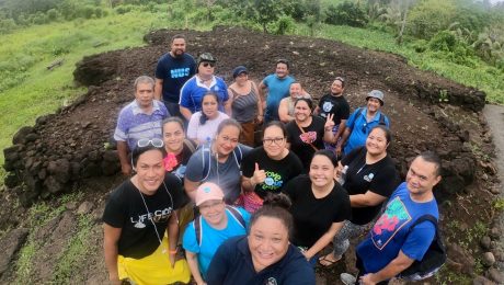 Development Studies postgrad students and CSS Lecturers at the Palauli star mounds