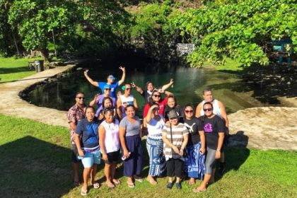 Group Photo at Piula Cave Pools